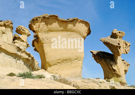 Bizarre Felsformationen, Klippen, Felsen, Erosion, Bolnuevo, Mazarron, Costa Calida, Murcia, Spanien, Europa Stockfoto