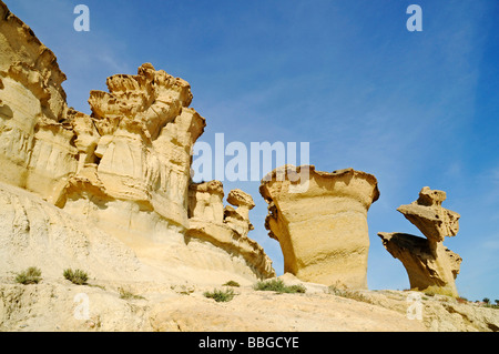 Bizarre Felsformationen, Klippen, Felsen, Erosion, Bolnuevo, Mazarron, Costa Calida, Murcia, Spanien, Europa Stockfoto