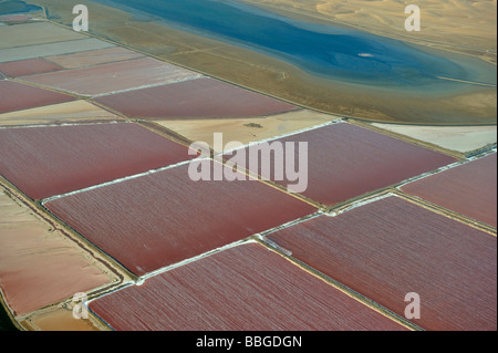 Saline in der Nähe von Walvis Bay, Luftbild, Namibia, Afrika Stockfoto