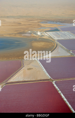 Saline in der Nähe von Walvis Bay, Luftbild, Namibia, Afrika Stockfoto