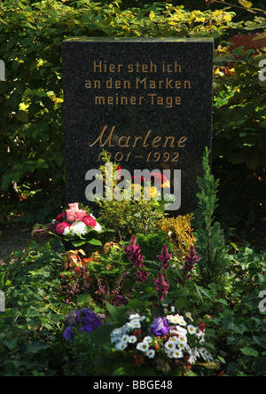 Marlene Dietrich s Grab Friedhof III Berlin Friedenau Deutschland Stockfoto