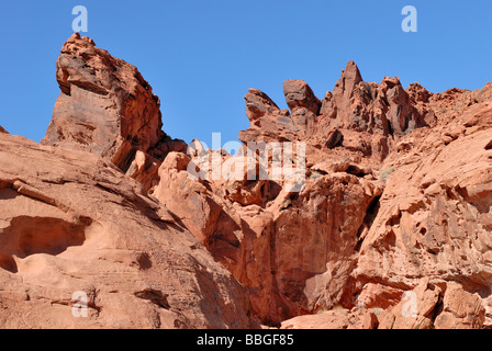 Roter Sandstein-Formationen in der Valley of Fire State Park, Las Vegas, Nevada, USA Nordosten Stockfoto