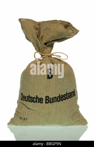 Der Deutschen Bundesbank, Deutsche Bundesbank Geldsack Stockfoto