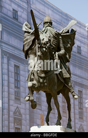 Denkmal für Rodrigo Diaz de Vivar El Cid Campeador in Burgos Castilla Leon Spain Stockfoto