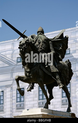 Denkmal für Rodrigo Diaz de Vivar El Cid Campeador in Burgos Castilla Leon Spain Stockfoto