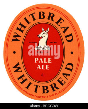 Alte britische Bieraufkleber für Whitbread Pale Ale, London Stockfoto