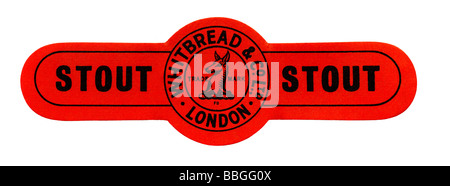 Alte britische Stopper Bieraufkleber für Whitbreads Stout, London Stockfoto