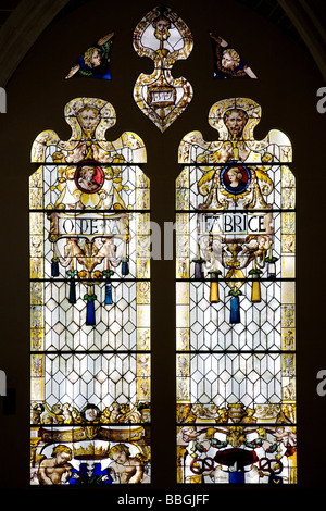 Heraldik dekorativer Glasmalerei der Kathedrale von Burgos Castilla Leon Spanien Stockfoto