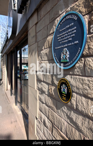 Außenansicht Stockport Luftschutzbunker. Stockport, grösseres Manchester, Vereinigtes Königreich. Stockfoto