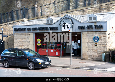 Außenansicht Stockport Luftschutzbunker. Stockport, grösseres Manchester, Vereinigtes Königreich. Stockfoto