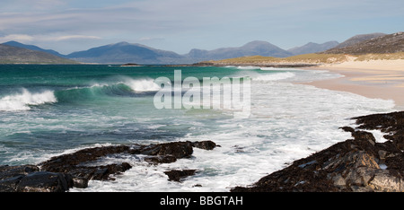 Strand Traigh Lar, Isle of Harris, Äußere Hebriden, Schottland. Panormaic Stockfoto