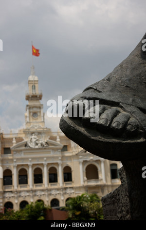 Front des Rathauses in Ho-Chi-Minh-Stadt Stockfoto