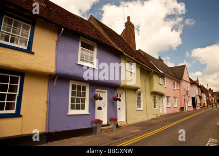 Bunte Häuser, Saffron Walden Stockfoto