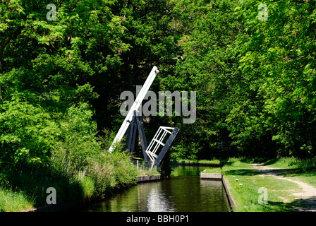 Hydraulische Brücke über Llangollen Kanal Stockfoto