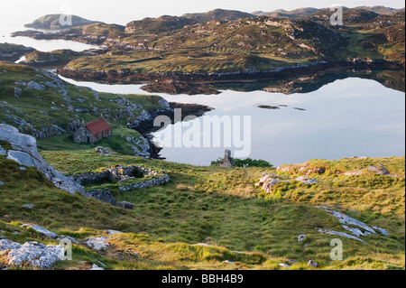 Verfallene Scheune auf South Harris Küste, äußeren Hebriden, Schottland Stockfoto