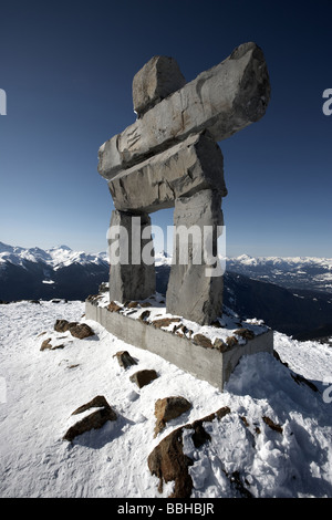 Die Inukshuk am Whistler Mountain, das Symbol der Olympischen Spiele British Columbia Kanada 2010 Stockfoto