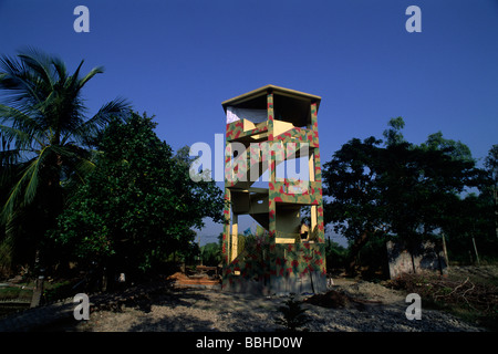 Indien, Westbengalen, Sunderbans, Ganges Delta, Tigerwachturm Stockfoto