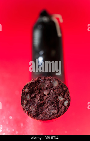 Blackpudding, Blutwurst. Stockfoto