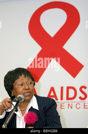 Südafrikanische Minister für Gesundheit Dr. Manto Shabalala Msimang besucht die dritten nationalen Aids-Konferenz in Durban s Stockfoto