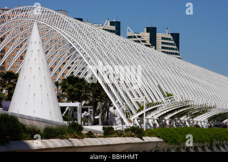 Entworfen von Santiago Calatrava Valencias ist Stadt der Künste und Wissenschaften eine beeindruckende Sammlung moderner Architektur. Stockfoto