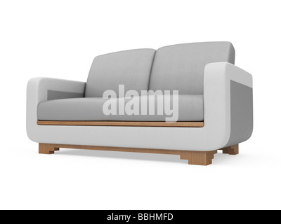 Isolierte Couch auf weißem Hintergrund Stockfoto