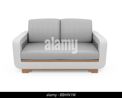 Isolierte Couch auf weißem Hintergrund Stockfoto