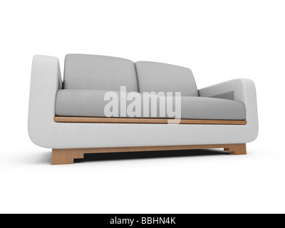 Isolierte Couch auf weißem Hintergrund Stockfoto