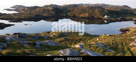 Insel Harris noch Ozean Loch Reflexionen, äußeren Hebriden, Schottland Stockfoto