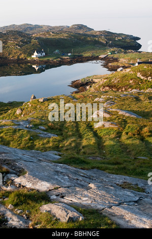 Noch ocean loch Reflexionen, Isle of Harris, Äußere Hebriden, Schottland Stockfoto