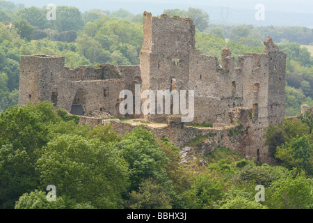 Zerstörten Festung Saissac Aude Languedoc-Roussillon Frankreich Stockfoto
