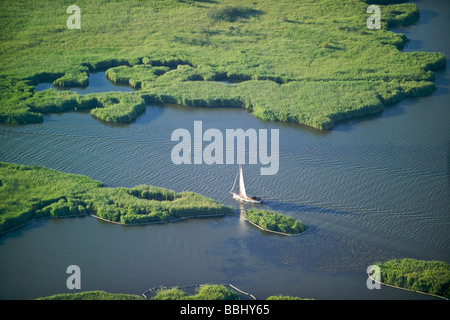 Segeln auf den Norfolk Broads Stockfoto