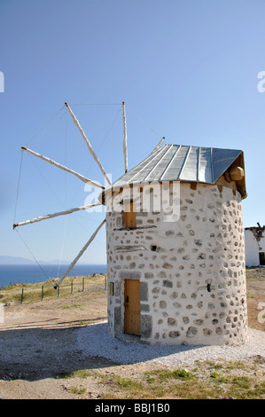 Restaurierten steinerne Windmühlen, Bodrum, Provinz Mugla, Türkei Stockfoto
