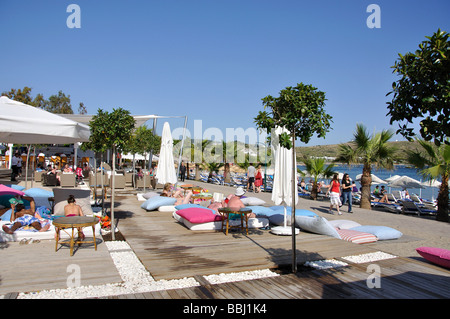 Strandpromenade Bar, Gumbet, Halbinsel Bodrum, Provinz Mugla, Republik Türkiye Stockfoto