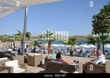 Strandpromenade Bar, Gumbet, Halbinsel Bodrum, Provinz Mugla, Republik Türkiye Stockfoto