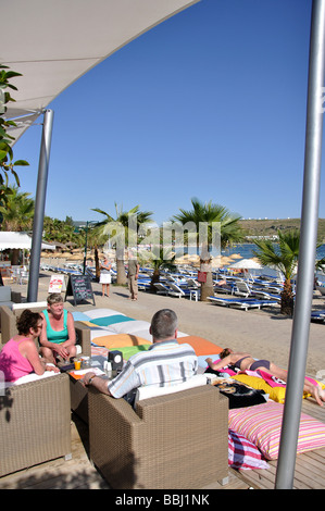 Strandbar, Gumbet, Halbinsel Bodrum, Provinz Mugla, Republik Türkiye Stockfoto