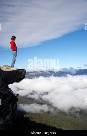 Blick vom Kings Tableland über den Wolken in Jamison Valley Blue Mountains New South Wales Australien Stockfoto