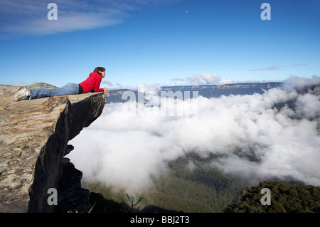 Blick vom Kings Tableland über den Wolken in Jamison Valley Blue Mountains New South Wales Australien Stockfoto