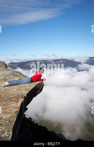 Blick vom Kings Tableland über den Wolken in Jamison Valley Blue Mountains New South Wales Australien Stockfoto