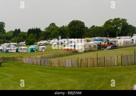 Caravan Park in Epsom Downs Racecourse Stockfoto