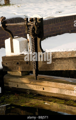 eine Sperre auf einem Kanal in Black Country in dudley Stockfoto