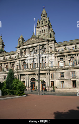 Stadt in Glasgow, Schottland. Die William Young erbaute City Chambers ist Heimat von Glasgow City Council und Lord Provost von Glasgow. Stockfoto