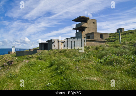 Dh Hoxa Head Batterie WW2 SOUTH RONALDSAY ORKNEY Balfour Beobachtungsposten und gun Plattform emplacements Scapa Flow Krieg 2. Stockfoto