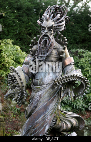 Noah und der vier Winde Brunnenskulptur im Zoo von Chester, Cheshire, UK Stockfoto