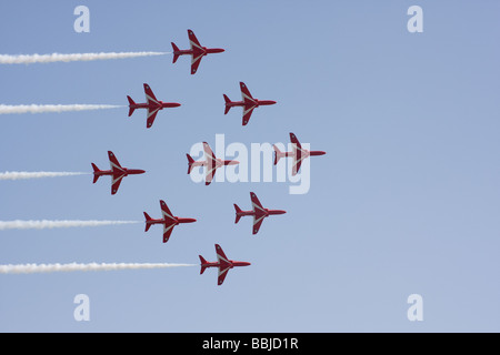 rote Pfeile Flugzeug Flugzeug Display Team Flugzeuge Southend Airshow England uk Europa Stockfoto