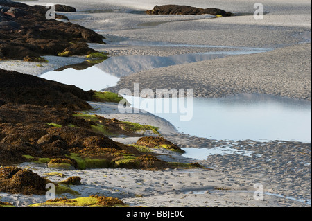 Sand "Wellenlinien" Muster auf Traigh Scarista Strand, Isle of Harris, äußeren Hebriden, Schottland Stockfoto