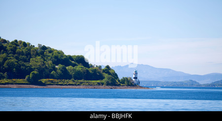 Die Cloch Leuchtturm, einem Stevenson Leuchtturm in der Nähe von Gourock auf dem Schottischen Firth of Clyde Stockfoto