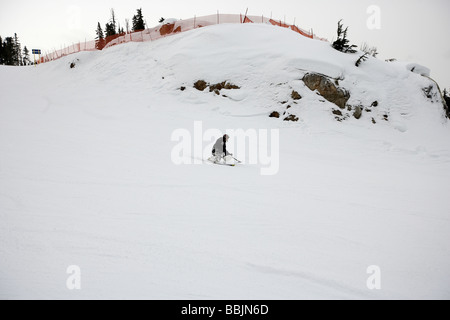 Para-Skifahrer auf der Dave Murray Abfahrt Teil der 2010 Olympische Spiele Whistler, British Columbia Kanada Stockfoto