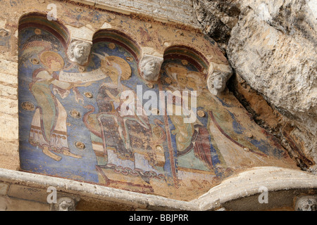 Engel Bild auf der Seite eine Kirche In Rocamadour, Lot, Midi-Pyrenäen, Frankreich Stockfoto