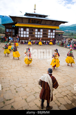 Domkhar Festival - Domkhar Dorf, Bumthang, Bhutan Stockfoto