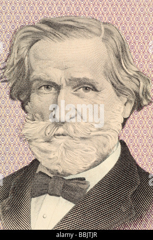 Verdi auf 1000 Lire 1977 Banknote aus Italien. Italienischer Komponist der Romantik vor allem der Oper. Stockfoto